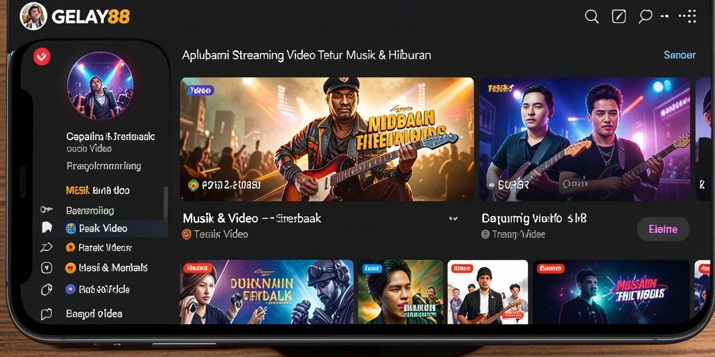 Tampilan antarmuka aplikasi GELAY88 yang menarik dan fungsional untuk streaming video.