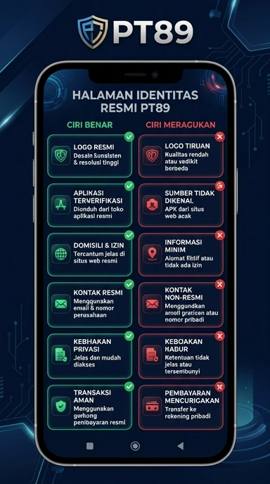Tampilan kanal resmi pt89